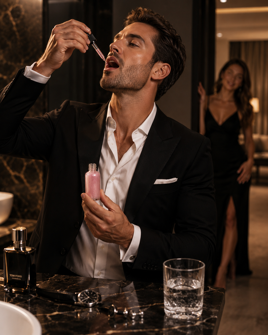 C—Bombs featured in a luxurious evening ritual scene